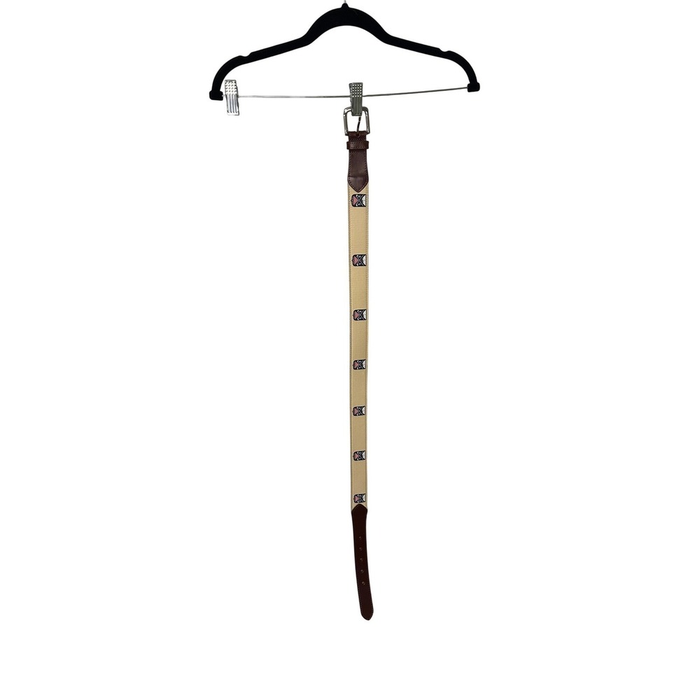 BSG Men's Novelty American Flag & Golf Clubs Tan Belt Accessory -‎ Size 32